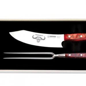 Giesser ,"Premium Cut", 2 Piece Carving Set, - Red Diamond Handle,(1997 2 rd)