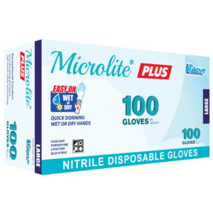 microlite plus blue nitrile gloves box