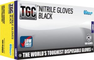 TGC black nitrile disposable gloves