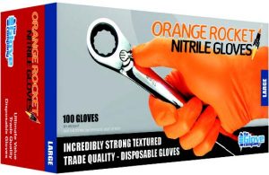 Orange Rocket Nitrile Gloves